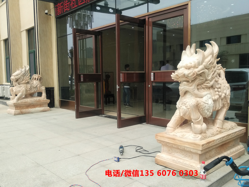 石雕麒麟圖片 麒麟雕刻圖片大全_門口擺放麒麟